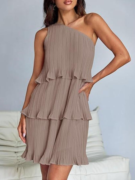 Layered Single Shoulder Dress