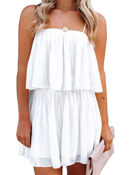 White Double Layer Romper