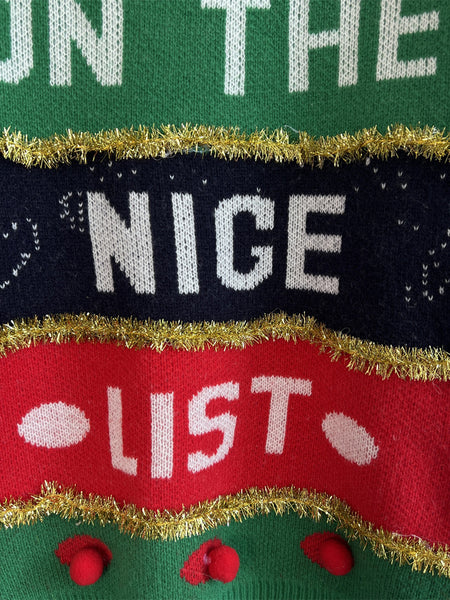 On The Nice List Ugly Christmas Sweater