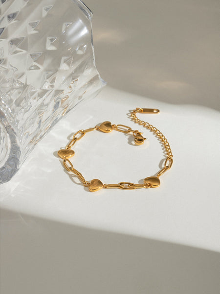 18K Gold-Plated Heart Bracelet