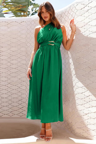 Single Shoulder Midi Dress