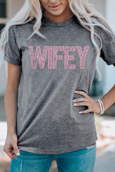 WIFEY Leopard Graphic Tee