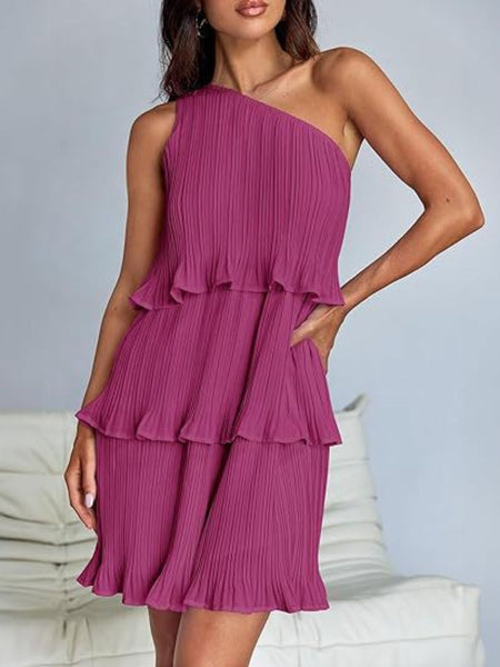 Layered Single Shoulder Dress