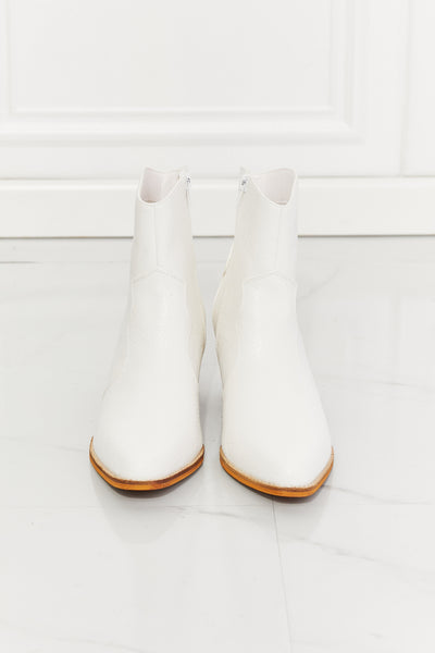 White Western Ankle Boots