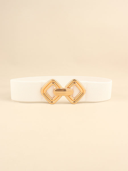 Geometric Buckle Elastic Wide Belt