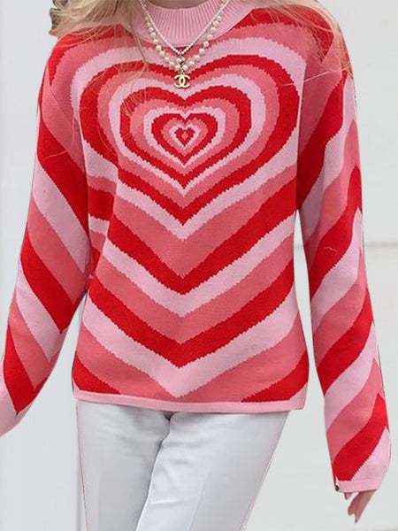 Exploding Heart Mock Neck Sweater