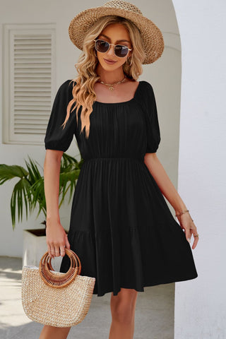 Puff Sleeve Mini Dress+