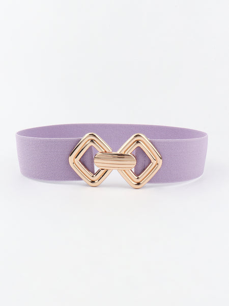 Geometric Buckle Elastic Wide Belt