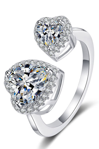 Two Hearts are Better Than One Moissanite Ring