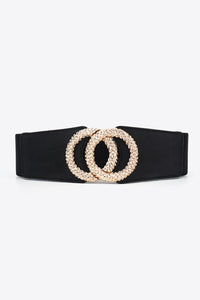 Gold Double Circle Buckle Wide Belt