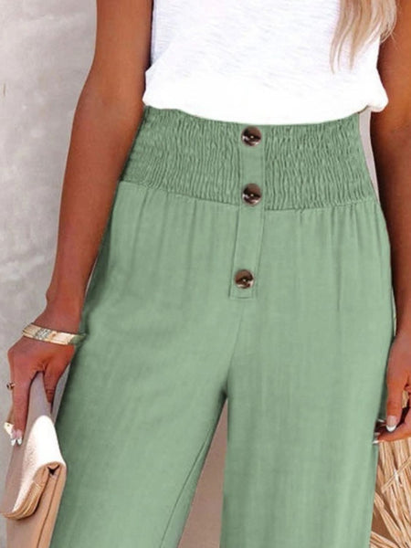 Button High Waist Pants