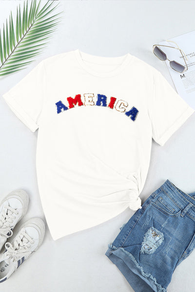 AMERICA Block Letter Short Sleeve T-Shirt