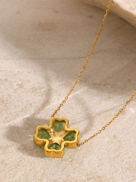 Four Leaf Clover Zircon Pendant Necklace