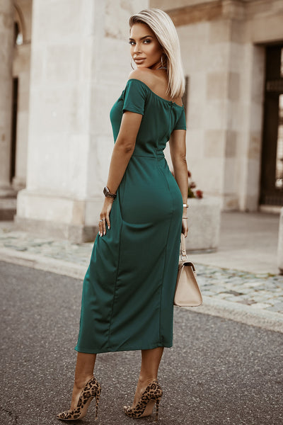 Emerald Short Sleeve Wrap Dress