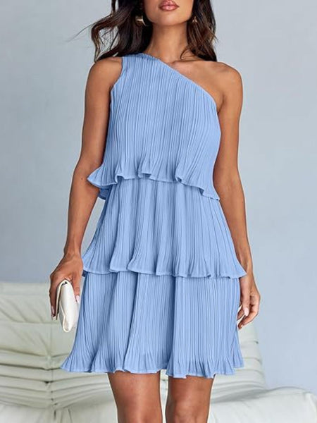 Layered Single Shoulder Dress