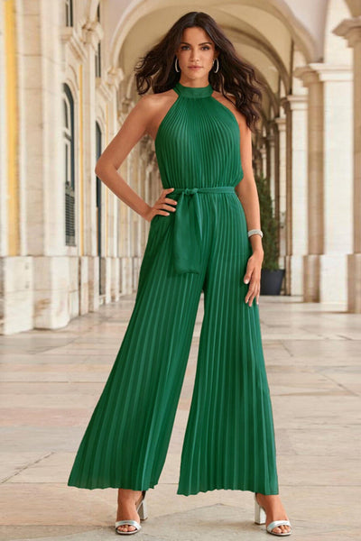 Pleated Wide Leg Jumpsuit