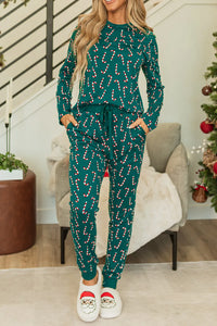 Candy Cane Top and Pants Lounge Set