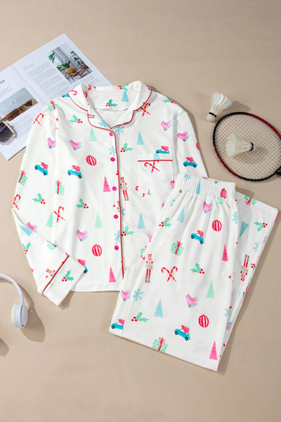 Christmas Spirit Printed Pajama Set