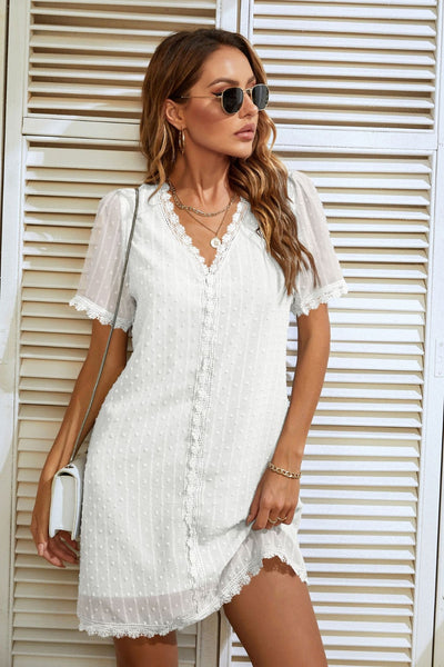 V-Neck Short Sleeve Dress