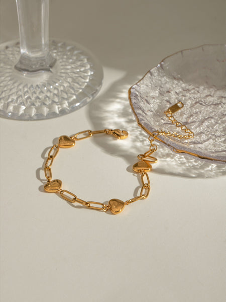 18K Gold-Plated Heart Bracelet