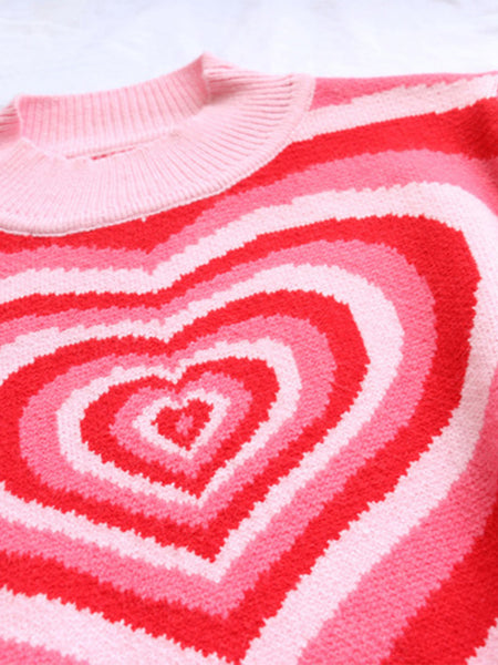 Exploding Heart Mock Neck Sweater