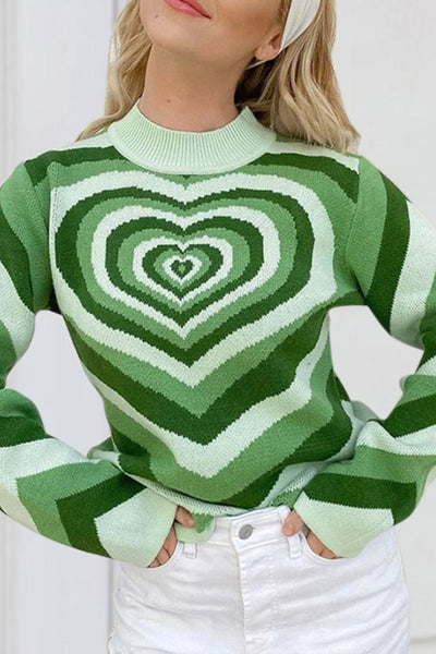 Exploding Heart Mock Neck Sweater