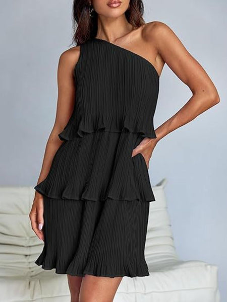 Layered Single Shoulder Dress