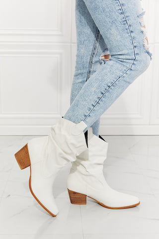 White Scrunch Cowboy Boots