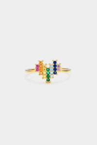 Heart Shape Multi-Colored Zircon Ring