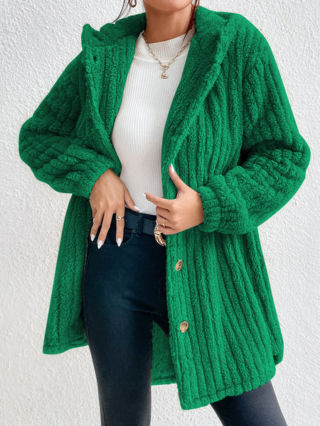 Green Fuzzy Hooded Coat