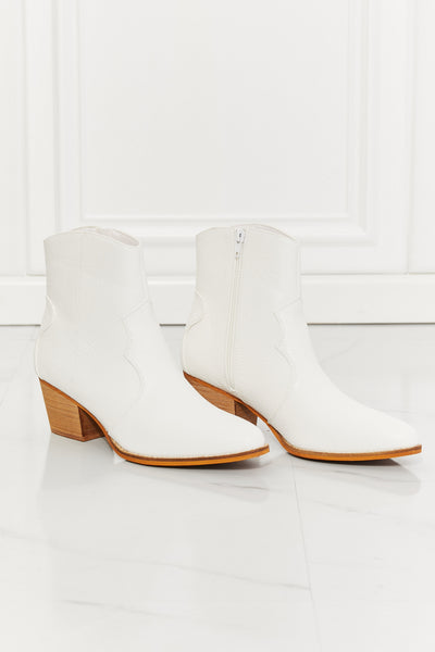 White Western Ankle Boots