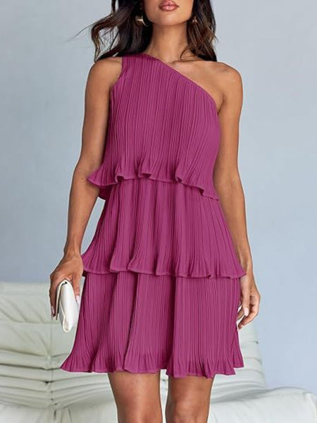 Layered Single Shoulder Dress