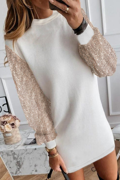 Sequin Long Sleeve Mini Dress