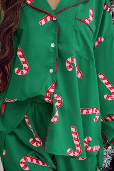 Candy Cane Long Sleeve Pajama Set