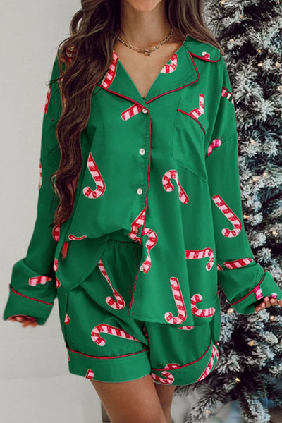 Candy Cane Long Sleeve Pajama Set