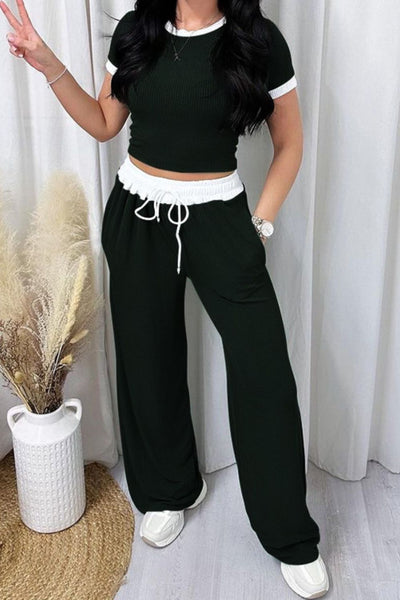 Round Neck Top and Pants Set