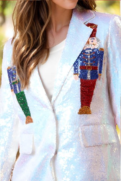 Sequins Nutcracker Long Sleeve Blazer