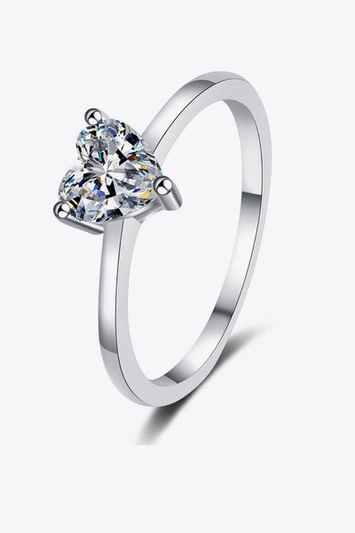 Heart-Shaped Moissanite Solitaire Ring