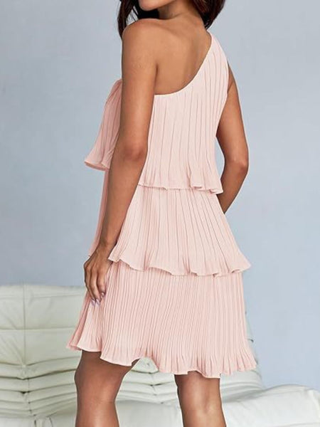 Layered Single Shoulder Dress