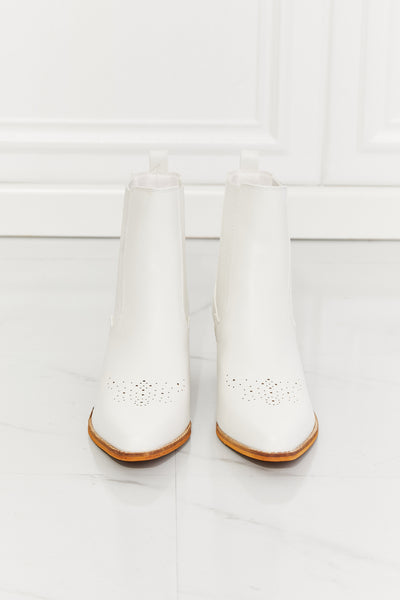 White Stacked Heel Chelsea Boot