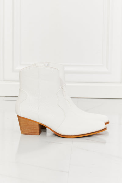 White Western Ankle Boots