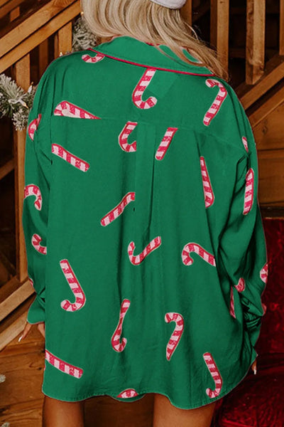 Candy Cane Long Sleeve Pajama Set