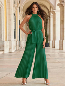 Pleated Wide Leg Jumpsuit