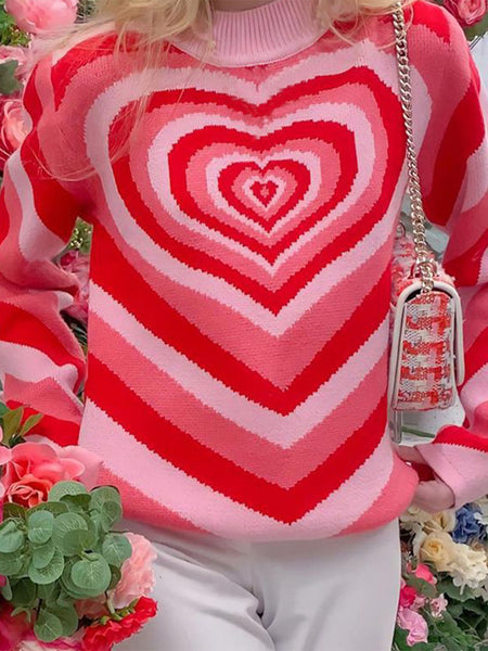 Exploding Heart Mock Neck Sweater