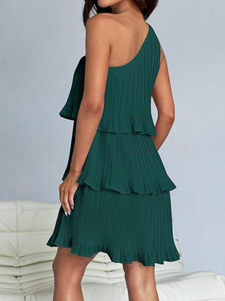 Layered Single Shoulder Dress