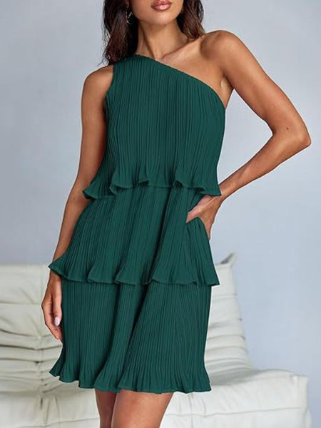 Layered Single Shoulder Dress