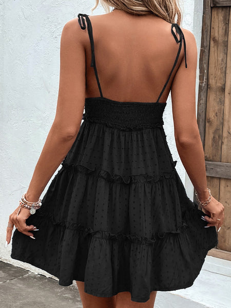 Frilly Spaghetti Strap Tiered Dress