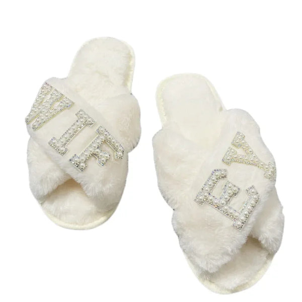 Bride/Wifey/I Do Plush Slippers