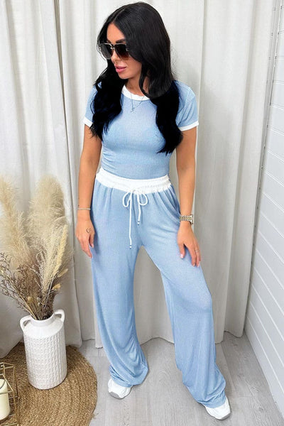 Round Neck Top and Pants Set