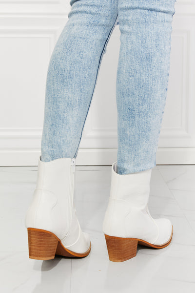 White Western Ankle Boots